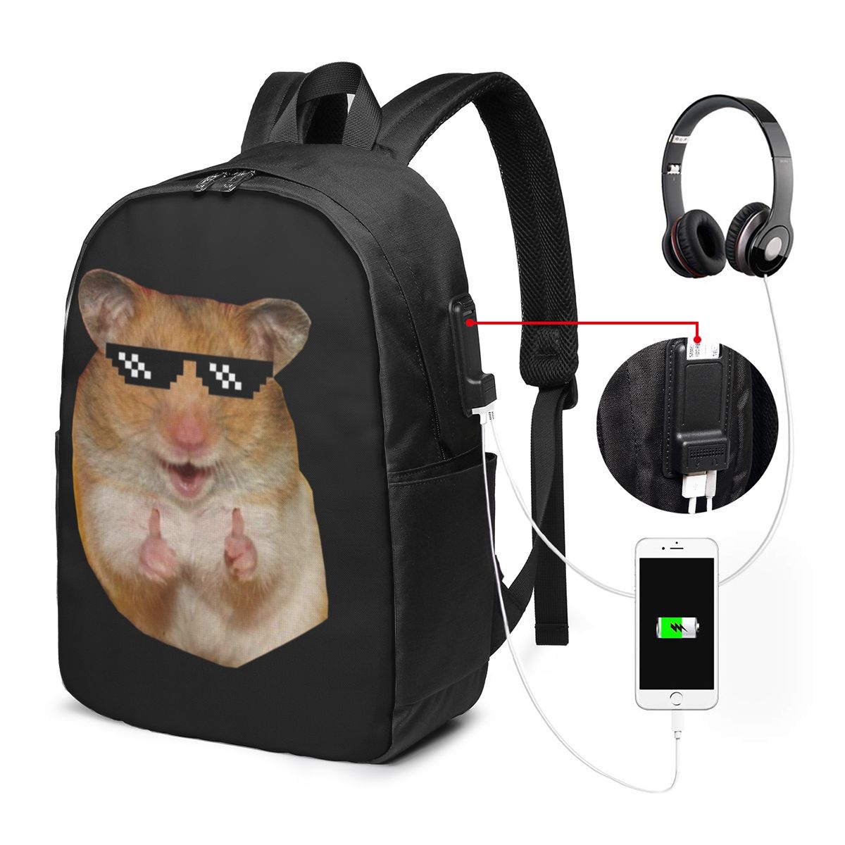 Laptop Bag - Divertente zaino a forma di criceto,