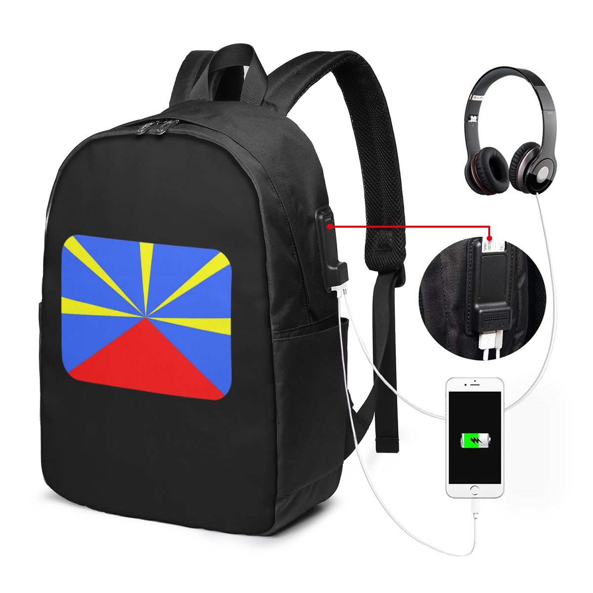 Laptop Bag - 974 Zaino con bandiera dell'Isola di